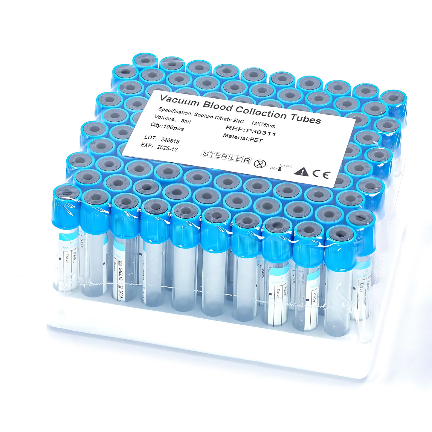 Tubo Vacutainer Celeste 3 ml
