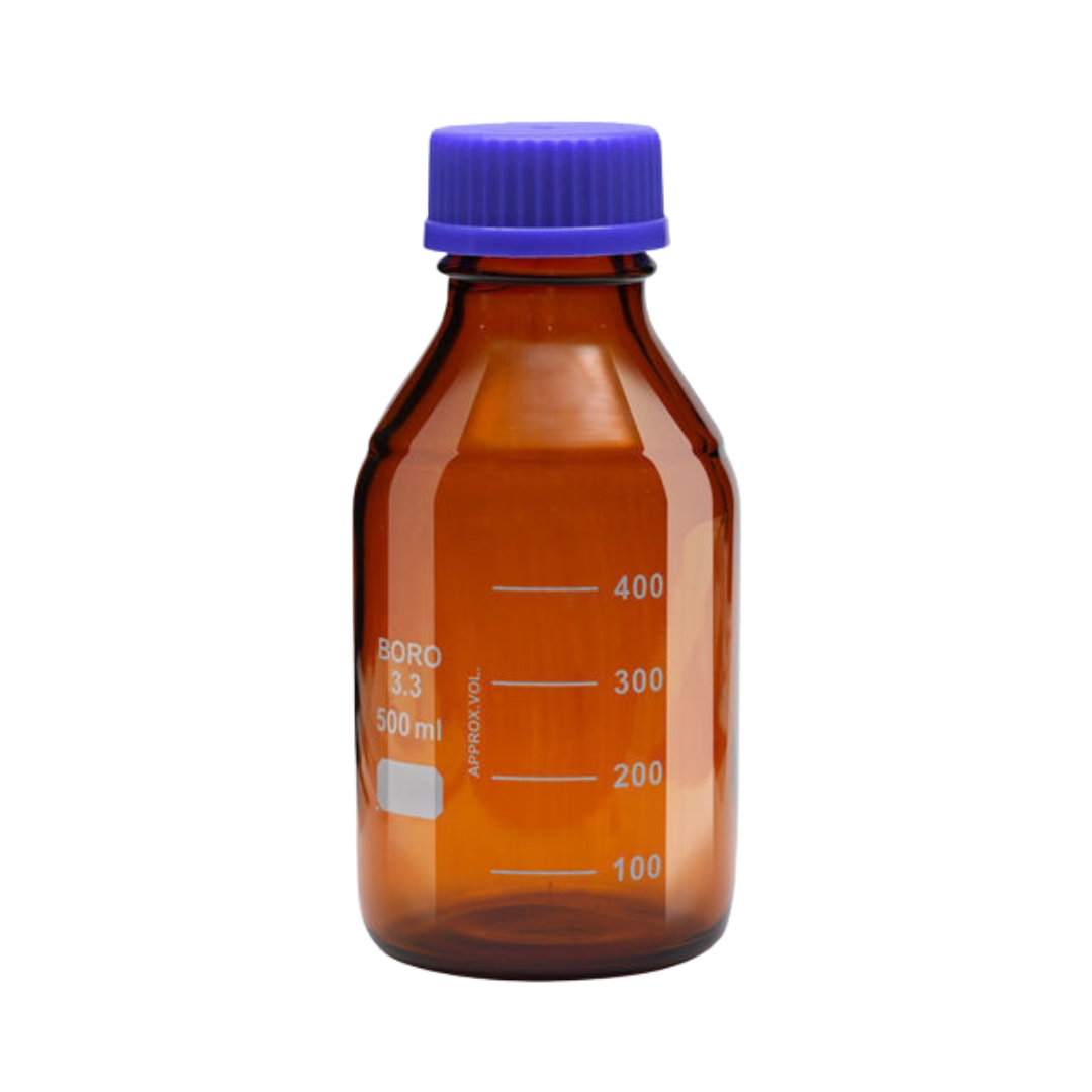 Frasco de Vidrio Ámbar Autoclavable